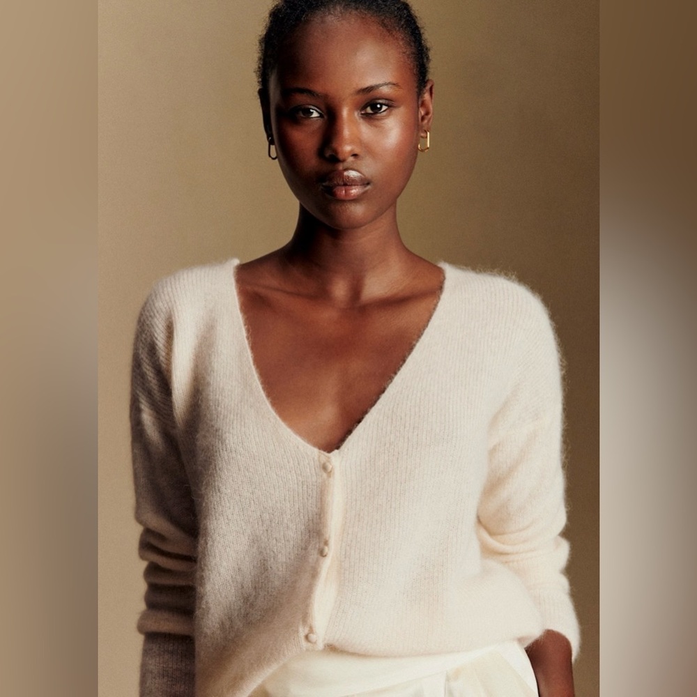 Sezane Barry Cardigan Ecru XS